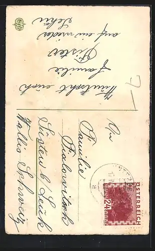 AK Osterhäsin mit Osterküken