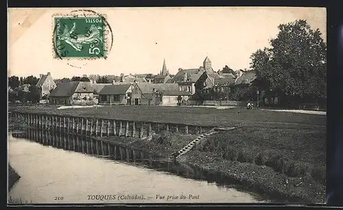 AK Touques, Vue prise du Pont