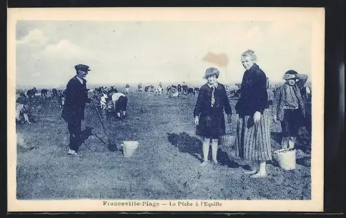 AK Franceville-Plage, La Pêche à l`Equille