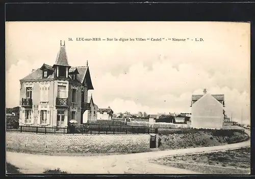 AK Luc-sur-Mer, Sur la digue les Villas Castel, Simone