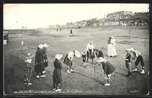 AK Luc-sur-Mer, Le Croquet sur la Plage à Marée Rasse