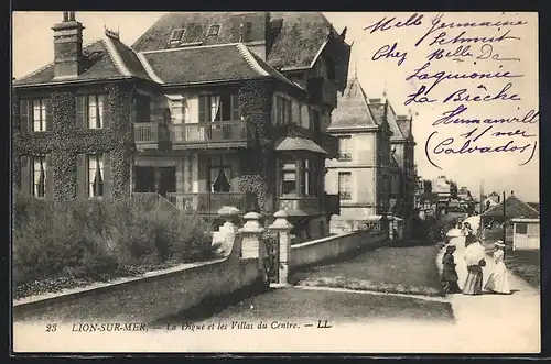 AK Lion-sur-Mer, La Digue et les Villas du Centre