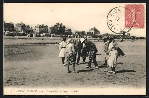 AK Lion-sur-Mer, Le Croquet sur la Plage