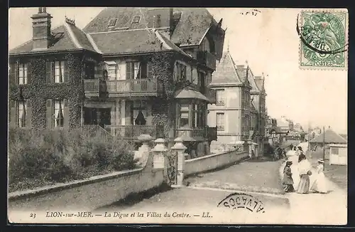 AK Lion-sur-Mer, La Digue et les Villas du Centre