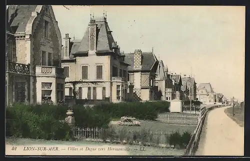 AK Lion-sur-Mer, Villas et Digue vers Hermanville