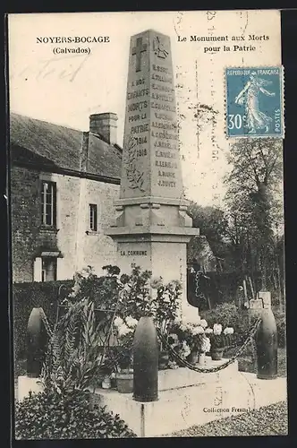 AK Noyers-Bocage, Le Monument aux Morts pour la Patrie