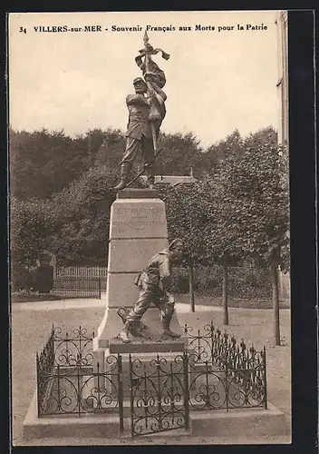 AK Villers-sur-Mer, Souvenir Francais aux Morts pour la Patrie