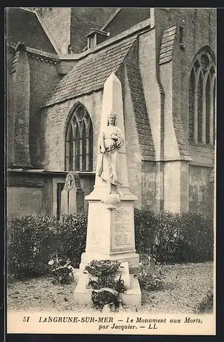 AK Langrune-sur-Mer, Le Monument aux Morts, par Jacquier