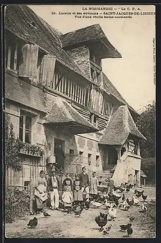 AK Saint-Jacques-de-Lisieux, Vue d`une vieille ferme normande