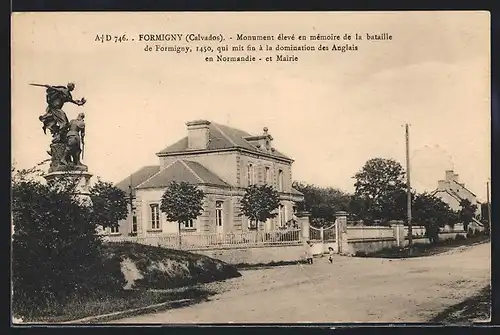 AK Formigny, Monument éléve en mémoire de la bataille
