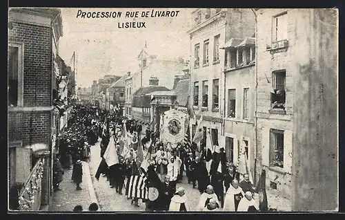AK Lisieux, Procession Rue de Livarnot