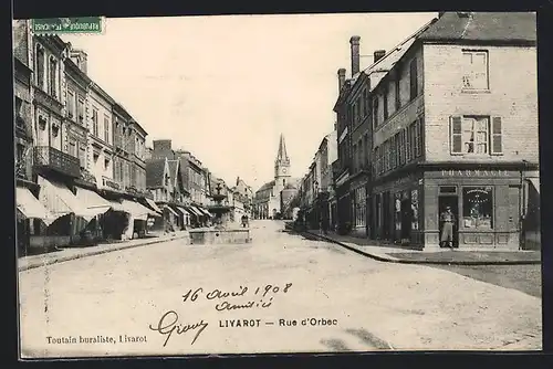 AK Livarot, La Rue d`Orbec