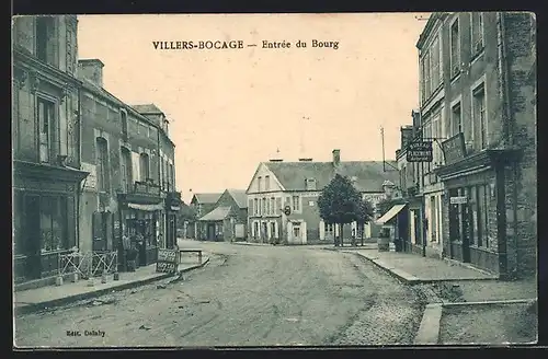 AK Villers-Bocage, Entrée du Bourg
