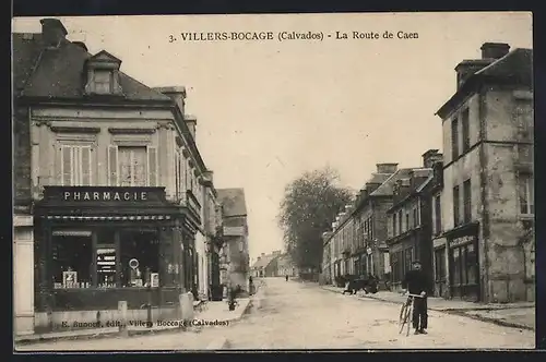 AK Villers-Bocage, La Route de Caen