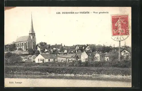 AK Ouzouer-sur-Trézée, Vue générale, Ortsansicht mit Kirche