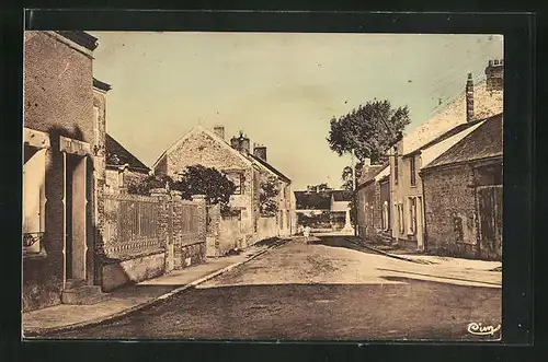 AK Outarville, Rue du Château, Strassenpartie