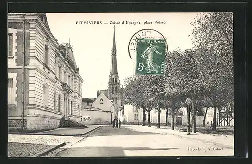 AK Pithiviers, Caisse d'Epargne, place Poisson
