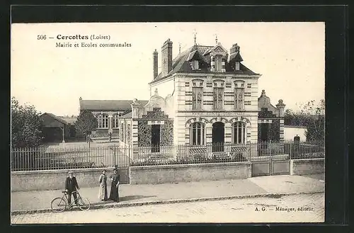 AK Cercottes, Mairie et Ecoles communales