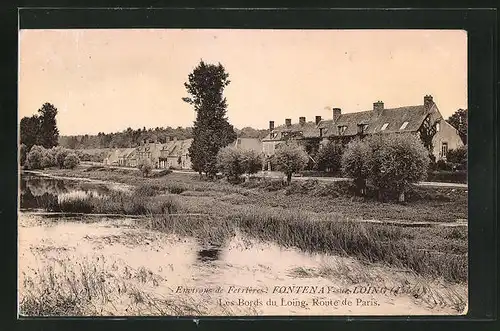 AK Fontenay-sur-Loing, les Bords du Loing, Route de Paris