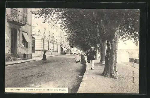 AK Gien, le quai Lenoir et l'Hotel des Postes