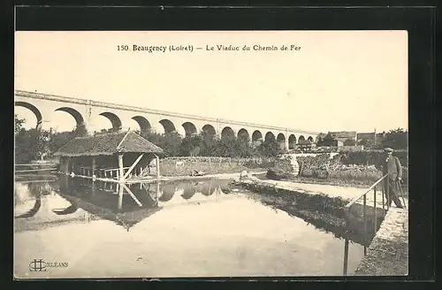 AK Beaugency, Le Viaduc du Chemin de Fer