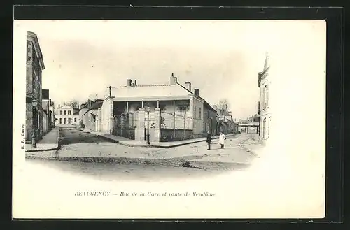 AK Beaugency, Rue de la Gare et route de Vendôme