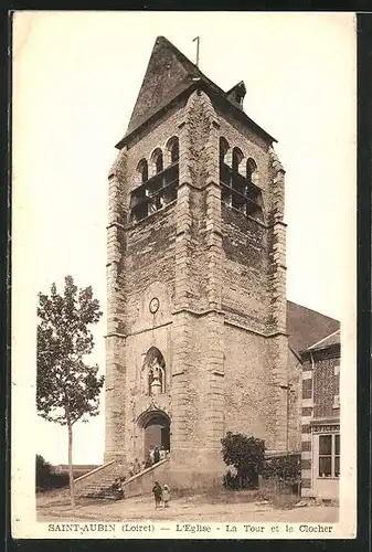 AK Saint-Aubin, l'Eglise, la Tour et le Clocher