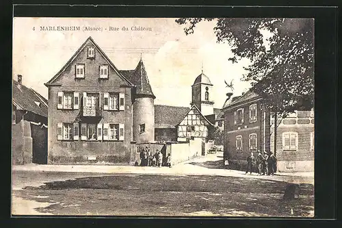 AK Marlenheim, Rue du Château, Strassenpartie