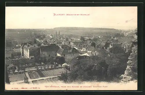 AK Blamont, Vue générale prise des ruines de l`ancien chateau fort