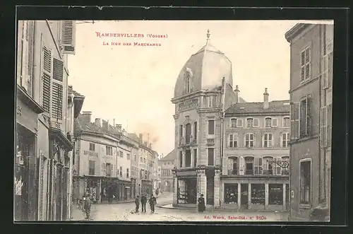 AK Rambervillers, La Rue des Marchands