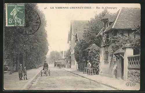AK Chennevières, Rue de Champigny, Strassenpartie