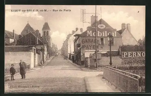 AK Rozoy-en-Brie, Rue de Paris, Strassenpartie