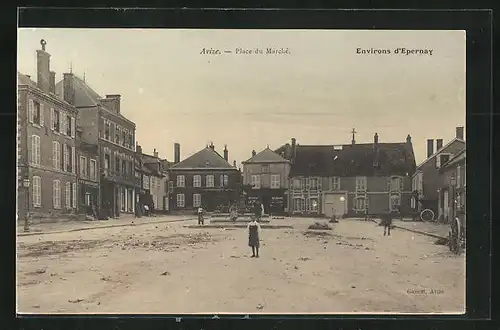 AK Avize, Place du Marche et Fontaine