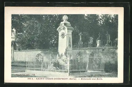 AK Saint-Ouen-Domprot, Monument aux Morts