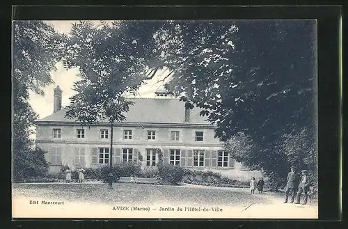 AK Avize, Jardin de L`Hôtel de Ville, Rathaus mit dazugehörigem Garten