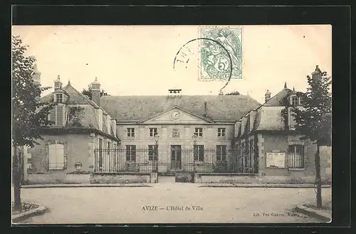 AK Avize, L`Hôtel de Ville, Strassenpartie mit Rathaus