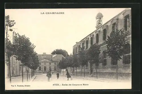 AK Avize, Ecoles des Garcons et Mairie