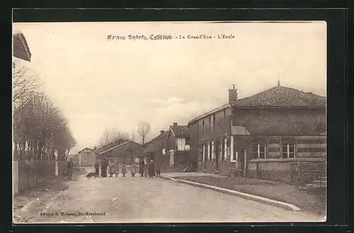 AK Braux-Sainte-Cohière, la Grand'Rue, l'Ecole