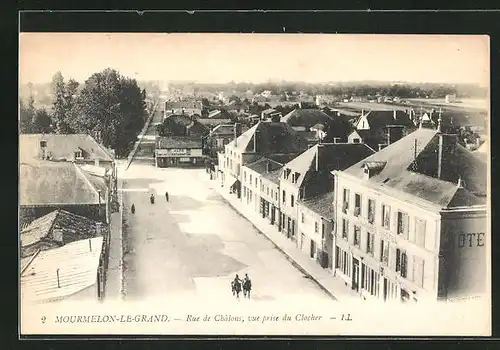 AK Mourmelon-le-Grand, Rue de Chalons, vue prise du Clocher