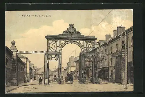 AK Reims, la Porte Paris