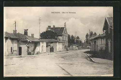 AK Brusson, Rue de Sermaize, Strassenpartie