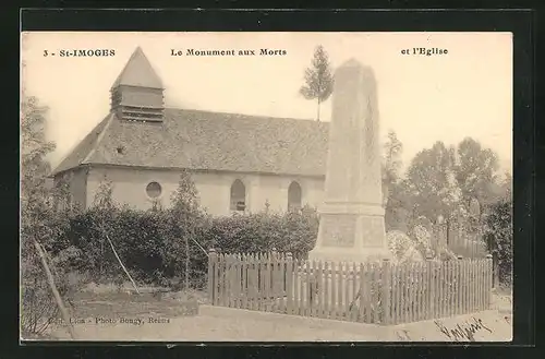 AK St-Imoges, Le Monument aux Morts et l`Eglise