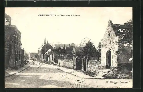 AK Crèvecoer, Rue des Liniers, Strassenpartie