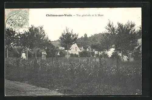 AK Châlons sur Vesle, Vue générale et le Mont