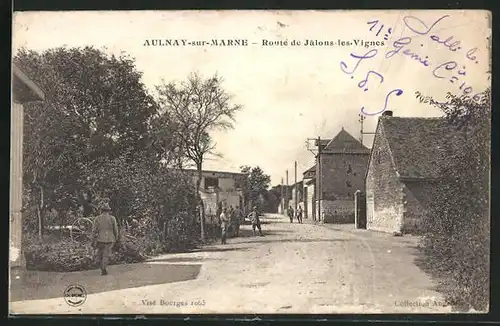 AK Aulnay sur Marne, Route de Jâlons les Vignes