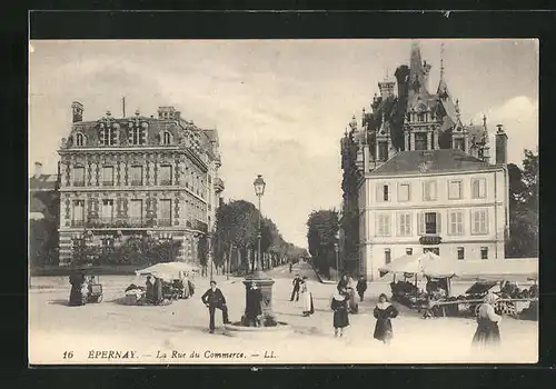 AK Épernay, la Rue du Commerce