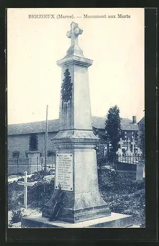 AK Berzieux, Monument aux Morts