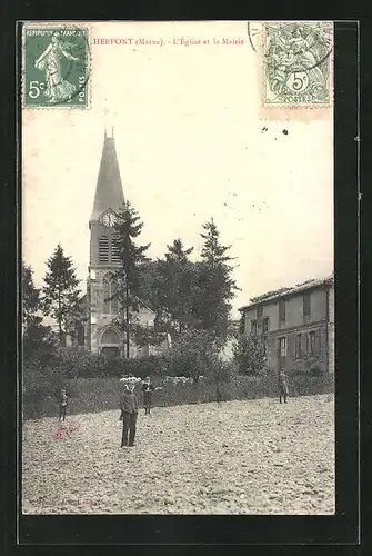 AK Herpont, l'Eglise et la Mairie