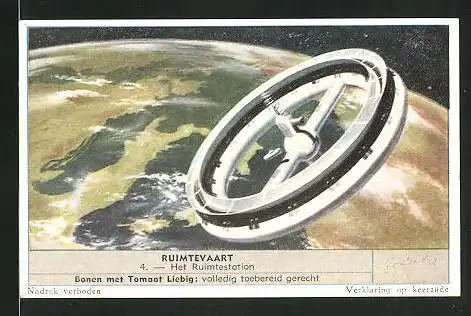 Sammelbild Liebig, Ruimtevaart - Het Ruimtestation