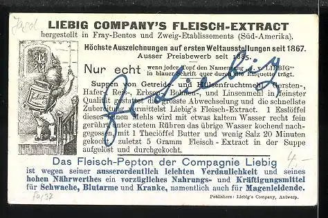 Sammelbild Liebig`s Fleisch-Extract, Jagdmahl, Tafelrunde mit Jagdhunden